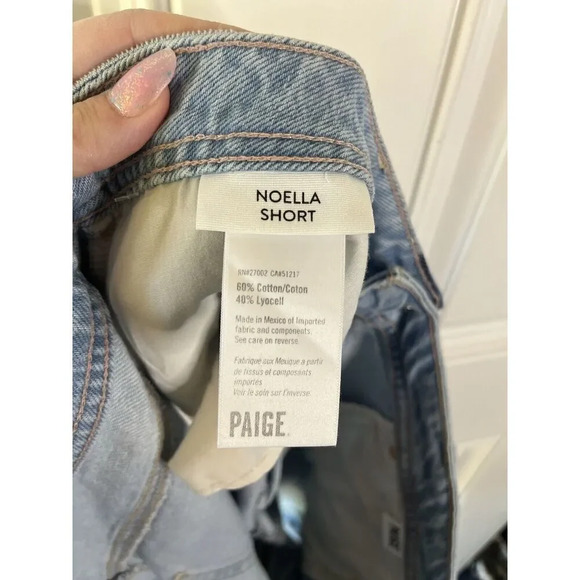 PAIGE NWT Women's Noella Cutoff Shrt Cvrd Btnfly Size 32 Light Denim - Picture 8 of 9